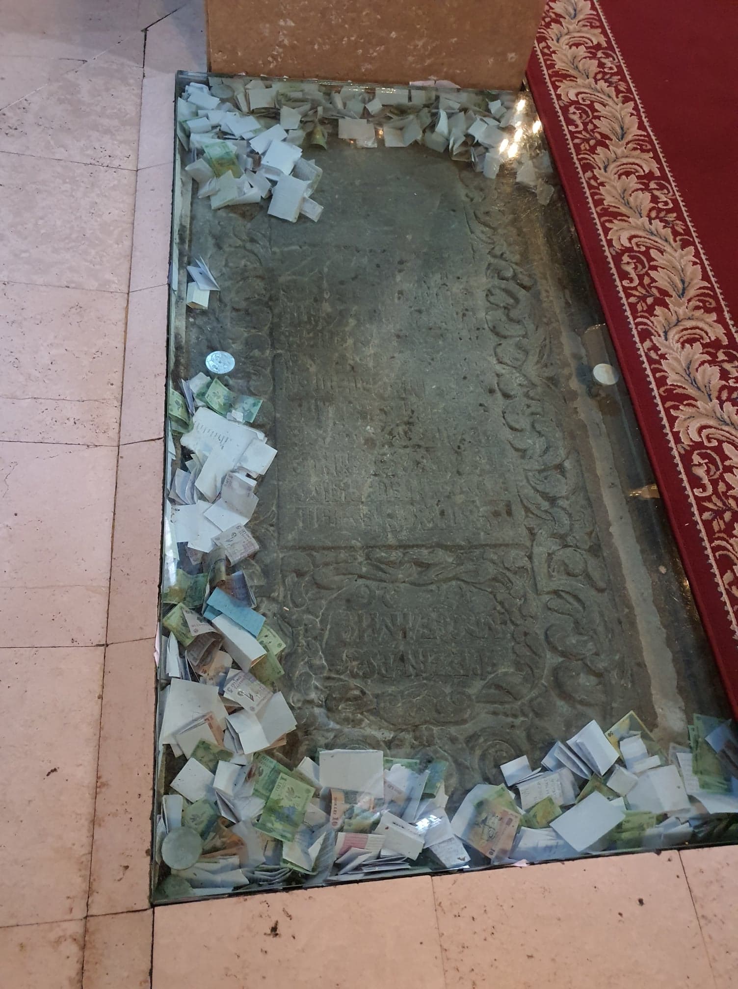 Image of one of the tombs from the narthex