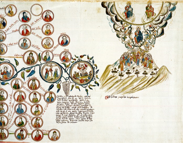 Anonymous, Genealogical Chronicle Roll of the Bible, 18th century, paper scroll, Princeton Greek MS. 16 – desinit (source: Princeton University Library)