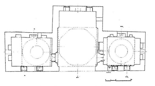 The Evrenos Imaret of Komotini (1364/65-1382/83), floorplan (source: Doukata, 2008, p. 325).