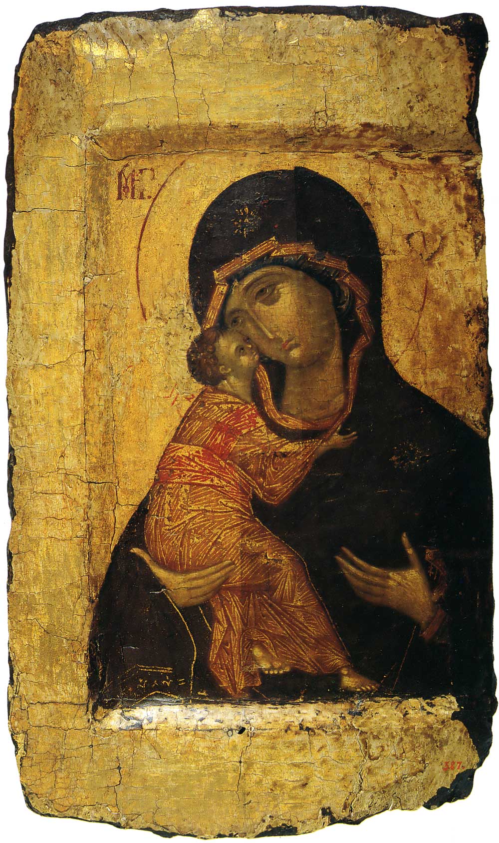 Copy of the Virgin of Vladimir icon, 15th century (source: Wikimedia Commons) 