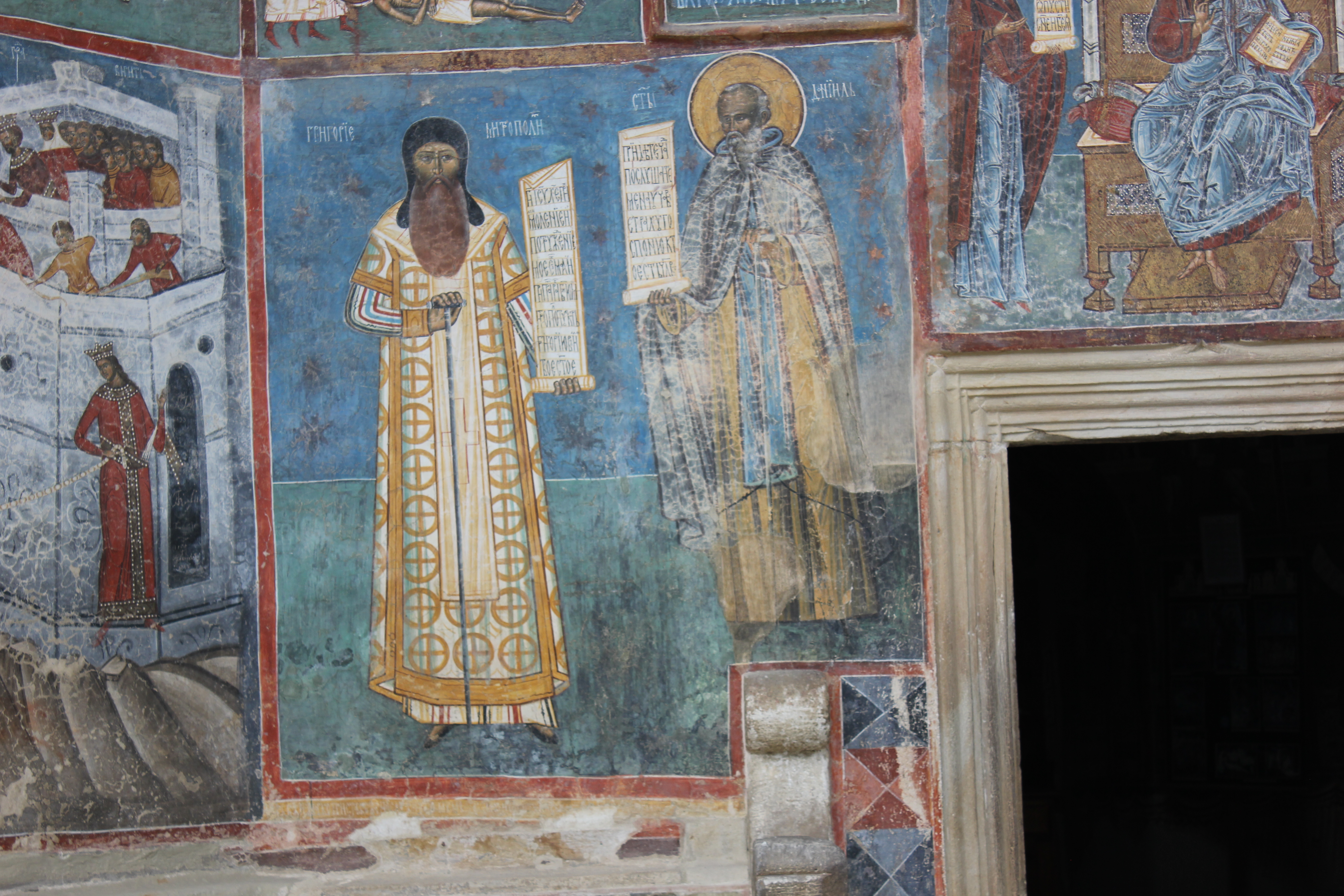 Voronet Monastery - Fresco of George Rosca and Daniel the Hermit. (source: A. I. Sullivan)