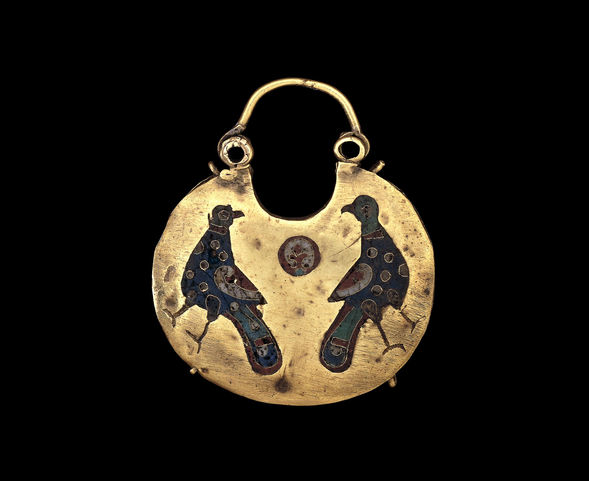 Rus Head Dress Pendant 12th Cen. Gold, enamel Kiev © The Trustees of the British Museum