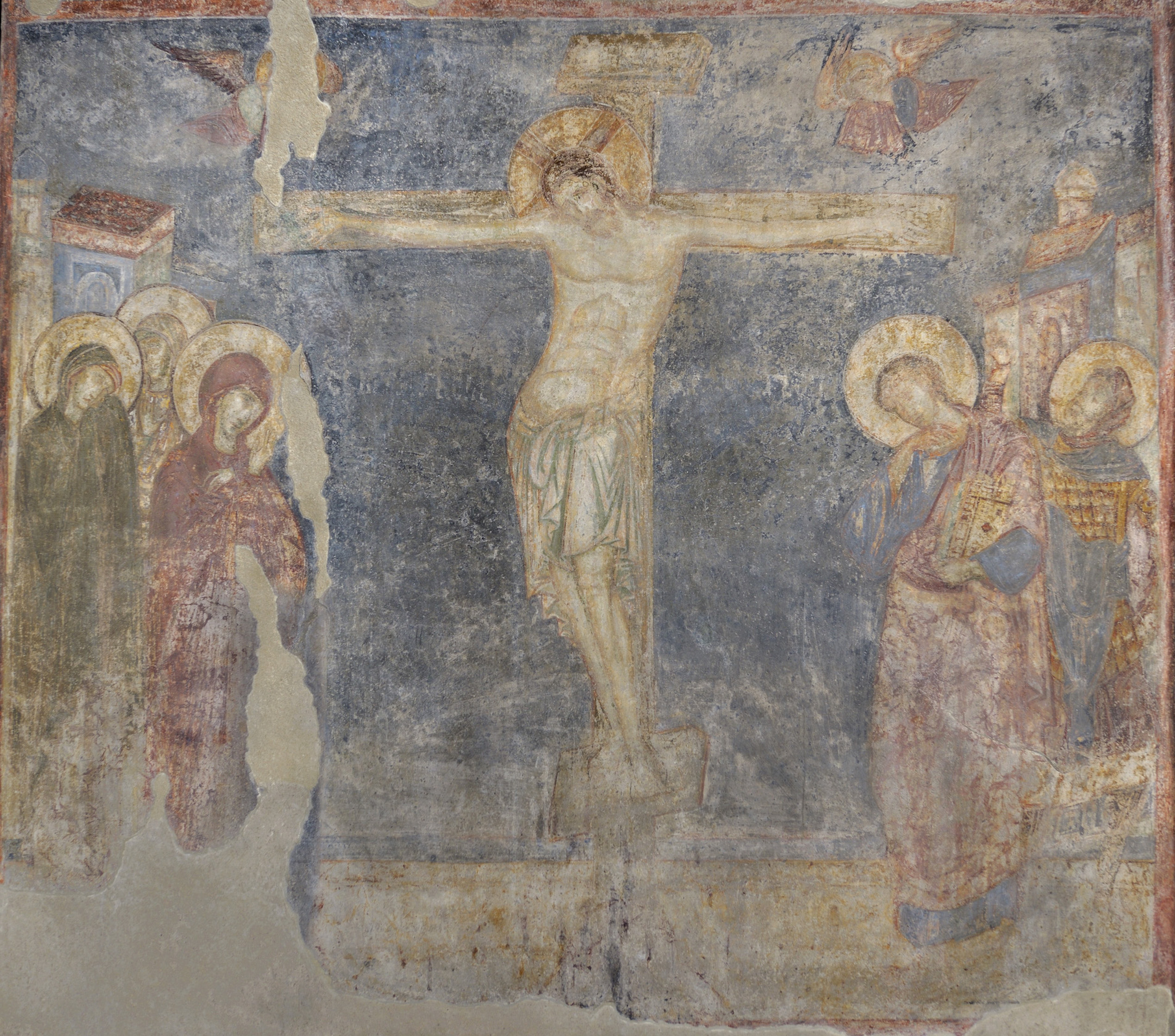 Crucifixion, ca. 1221, interior eastern wall of the southern choir, Ascension Church, Žiča Monastery (source: Institute for the Protection of Cultural Monuments of Serbia – Belgrade)
 