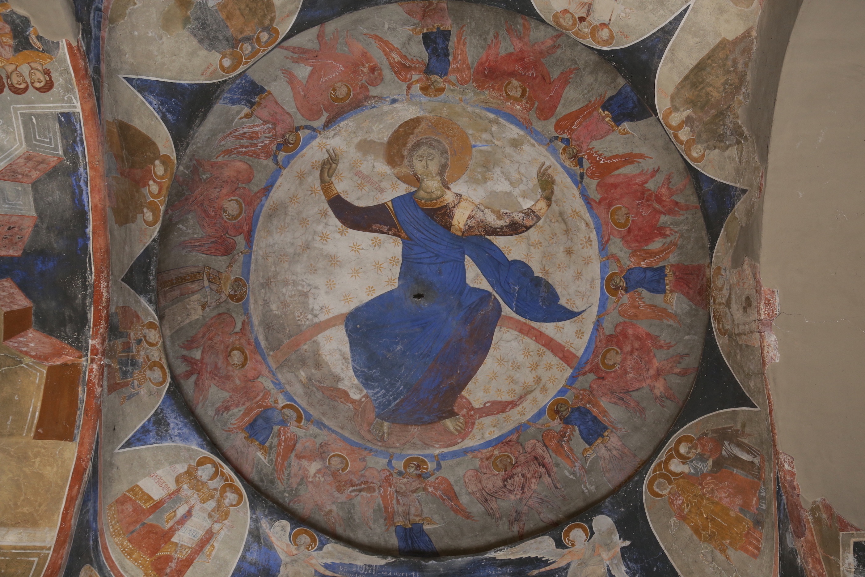 Christ as the embodiment of the Wisdom of the Word of God, narthex, blind dome, Church of St. Demetrios, Markov Monastery, 1376/7, Sušica near Skopje, Republic of North Macedonia (source: D. Djoković)
 