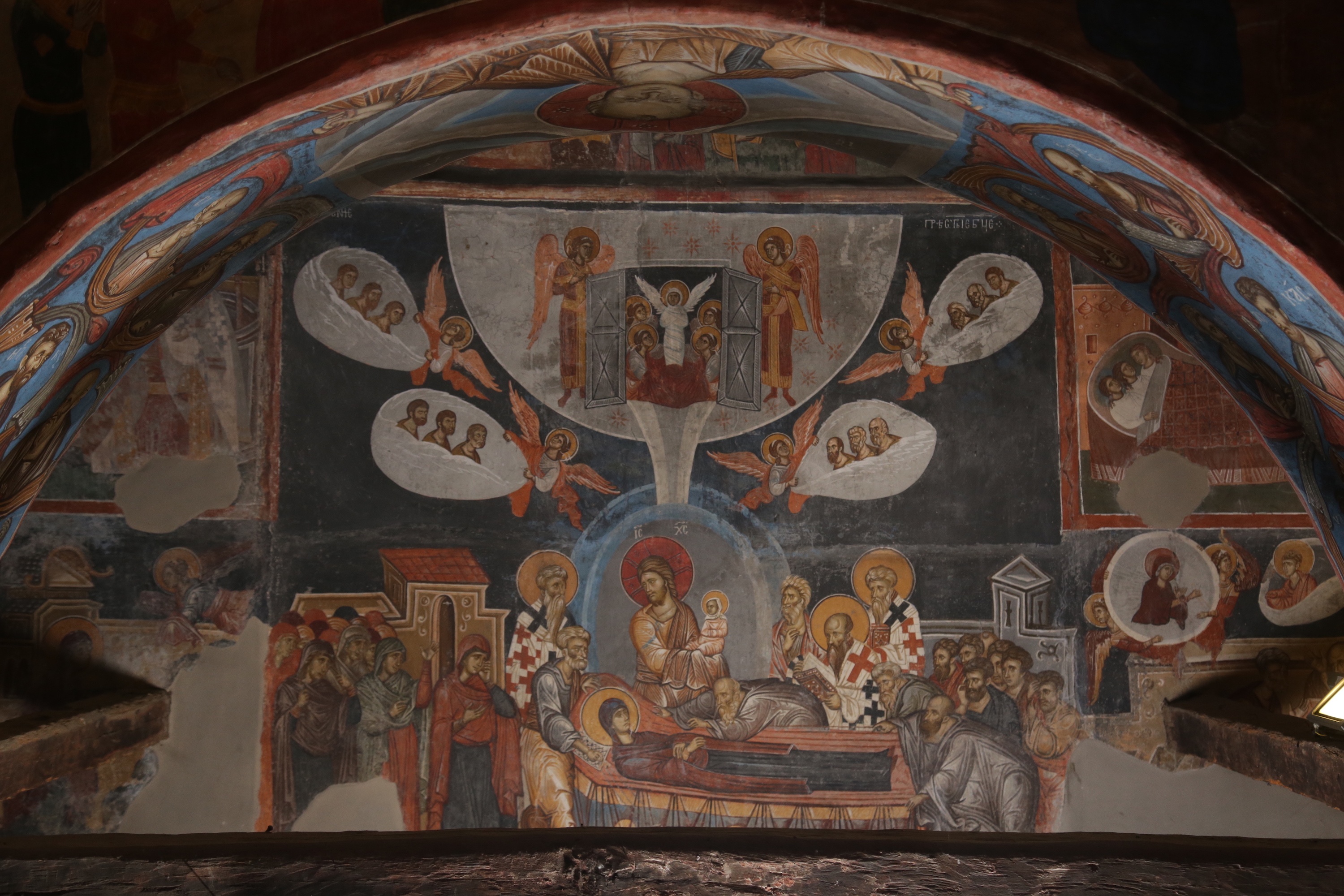 The Dormition of the Holy Virgin, narthex, Church of St. Demetrios, Markov Monastery, 1376/7, Sušica near Skopje, Republic of North Macedonia (source: D. Djoković)