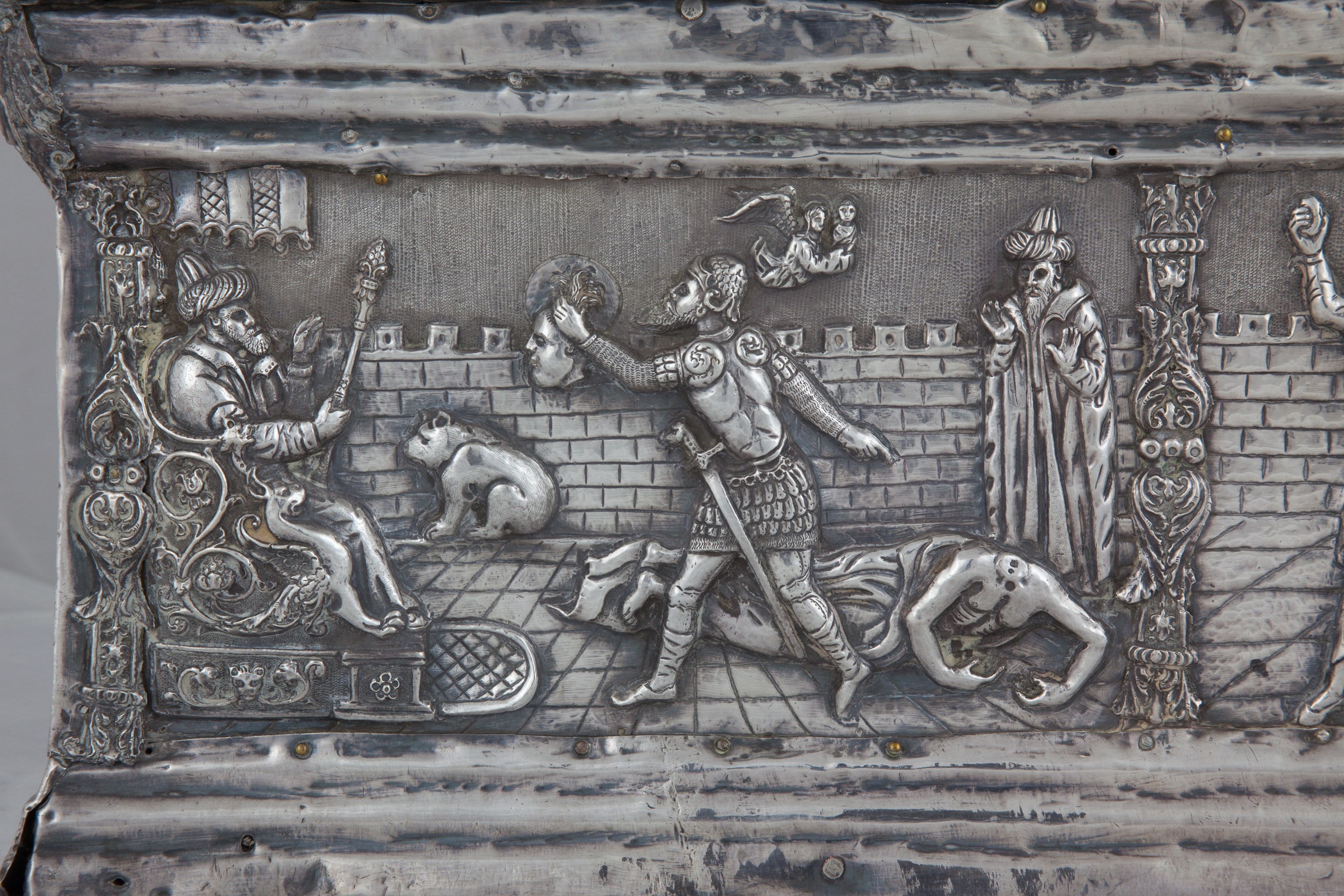 Detail of the Beheading of St. Tryphon, Reliquary Casket of St. Tryphon, ca. 1539, Cathedral of St. Tryphon, Kotor (source: S. Kordić)