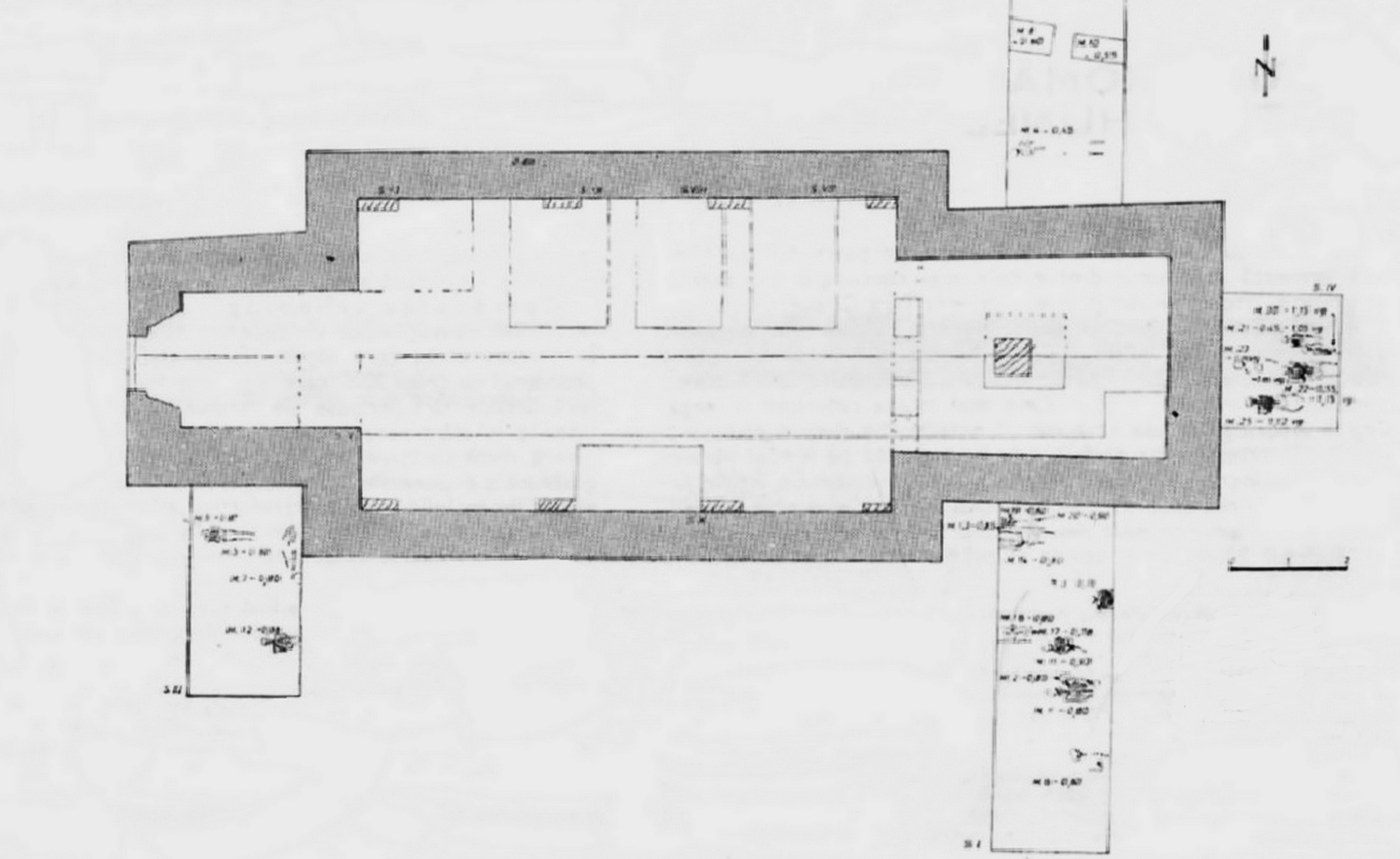 Plan of archaeological excavations (Summer of 1991) at the Church of St. Nicholas in Ribiţa, Hunedoara County, Romania (source: A. A. Rusu, “Biserica românească de la Ribița (judeţul Hunedoara)” [Romanian Church in Ribița (Hunedoara County)], Revista Monumentelor Istorice 60/1 (1991): 3-9, fig. 2)