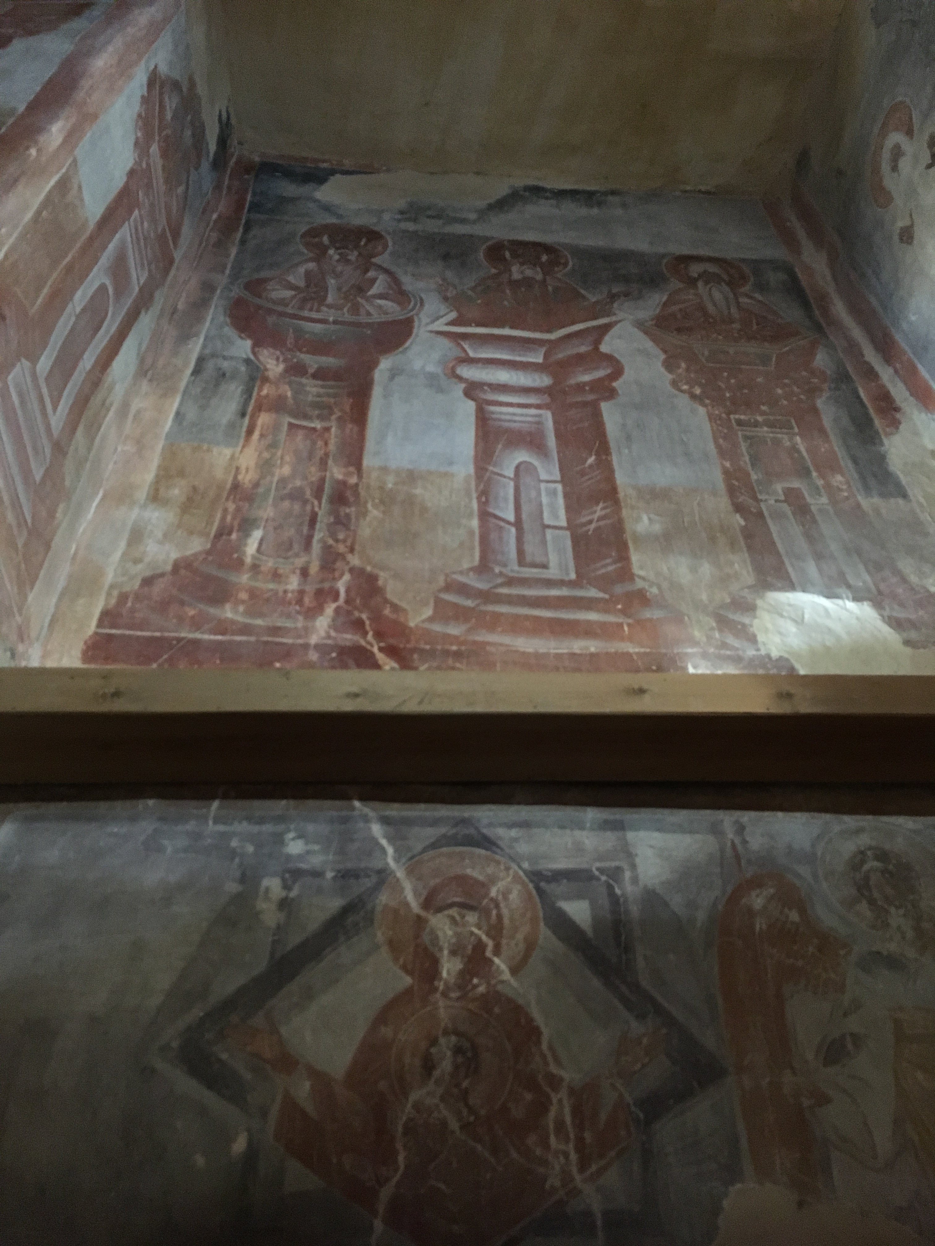 Stylites on the south wall of the chamber, 1378, fresco, Church of the Transfiguration of Our Savior on Ilyina Street, 1374, Veliky Novgorod (source: O. Yunak)