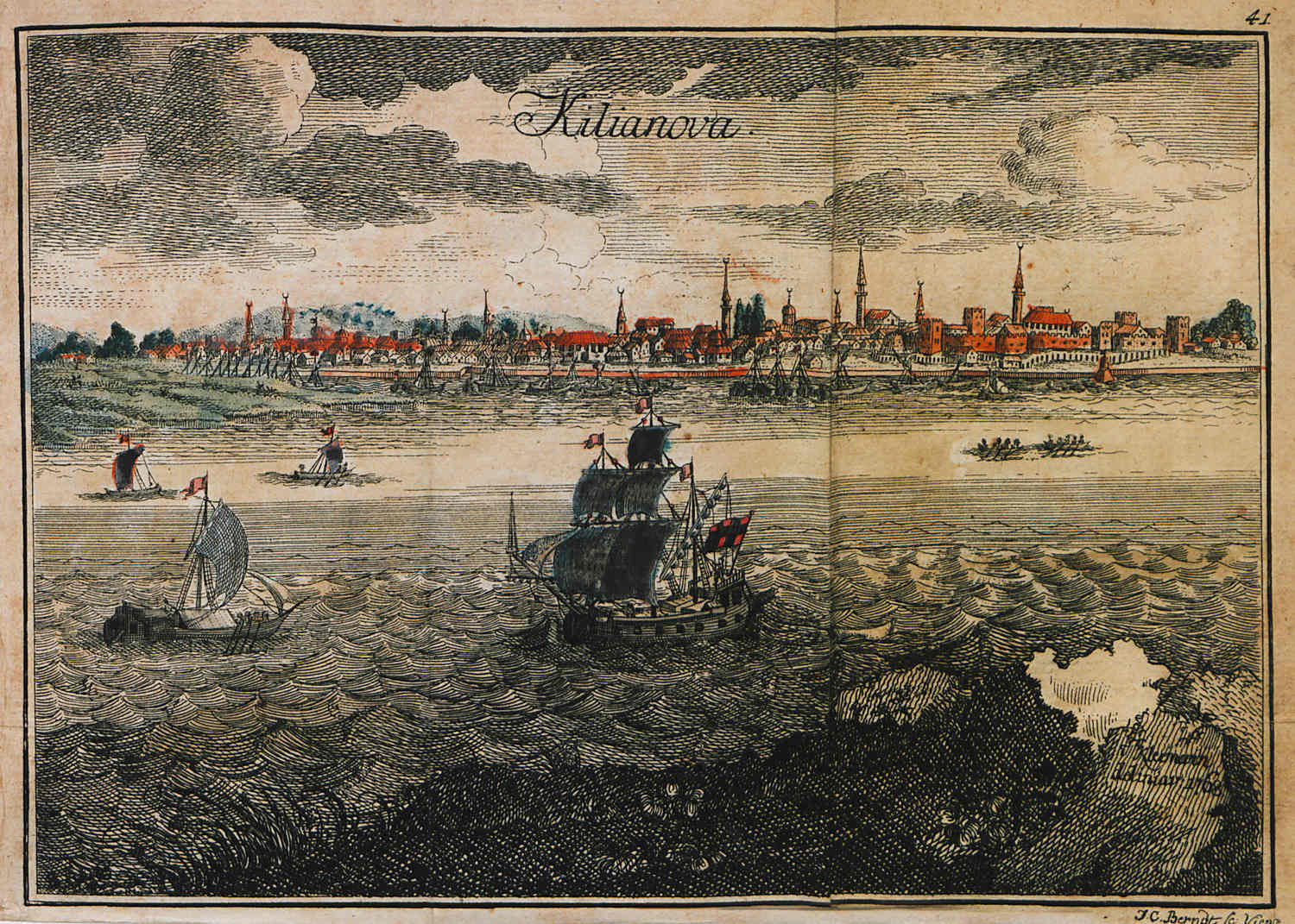 Kleeman N. View of the fortress and city of Kiliia in 1768. Engraving by I.K. Berndt