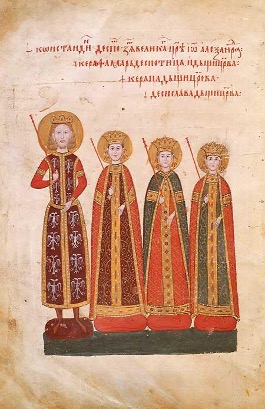 Opening family portrait, fol. 2v, Gospels of Tsar Ivan Alexander, 1355-56, parchment, The British Library, London, Add. Ms. 39627 (source: Wikimedia)