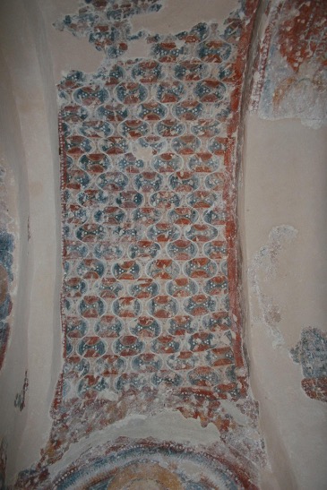 Ornament on the barrel vault of the Church of St. John the Baptist, Šipan. Same pattern and same location as in the Church of St. Nicholas, Koločep.
 