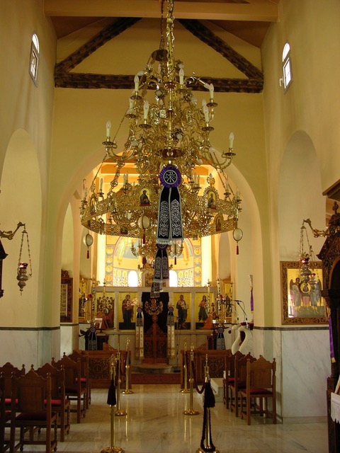 Church of Taxiarches, upper story, interior looking east, Thessaloniki